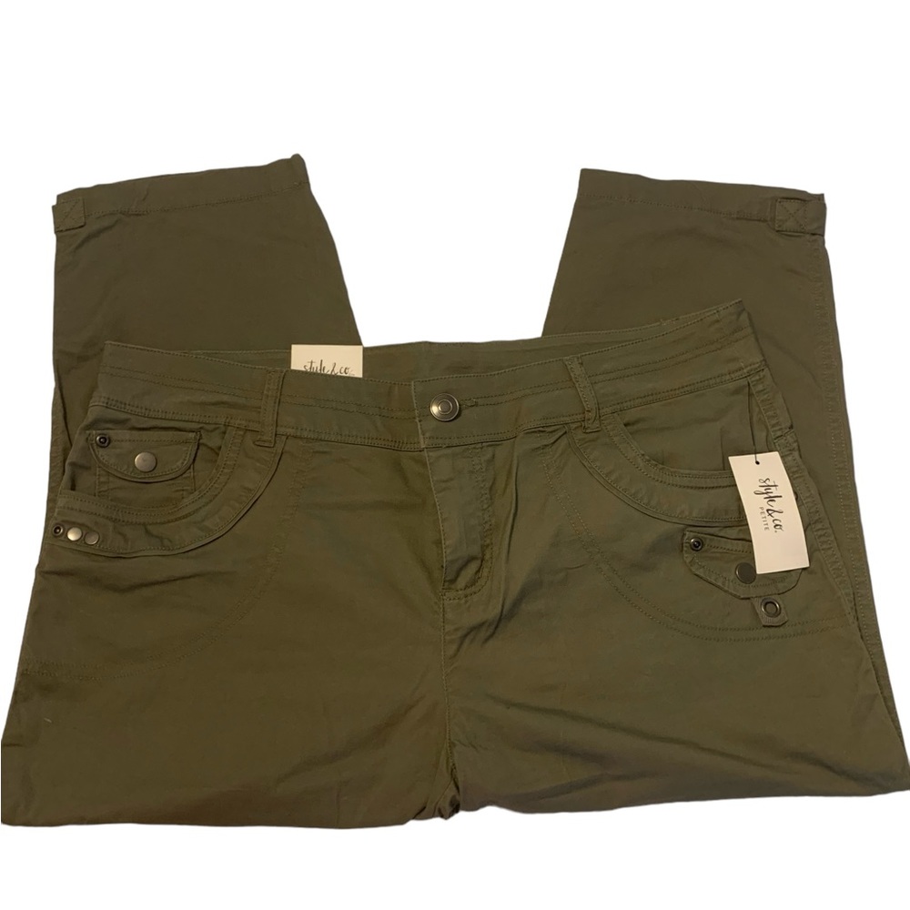 NWT Style & Co. olive green crop pants sz 16P